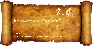 Kovacsics Gazsó névjegykártya